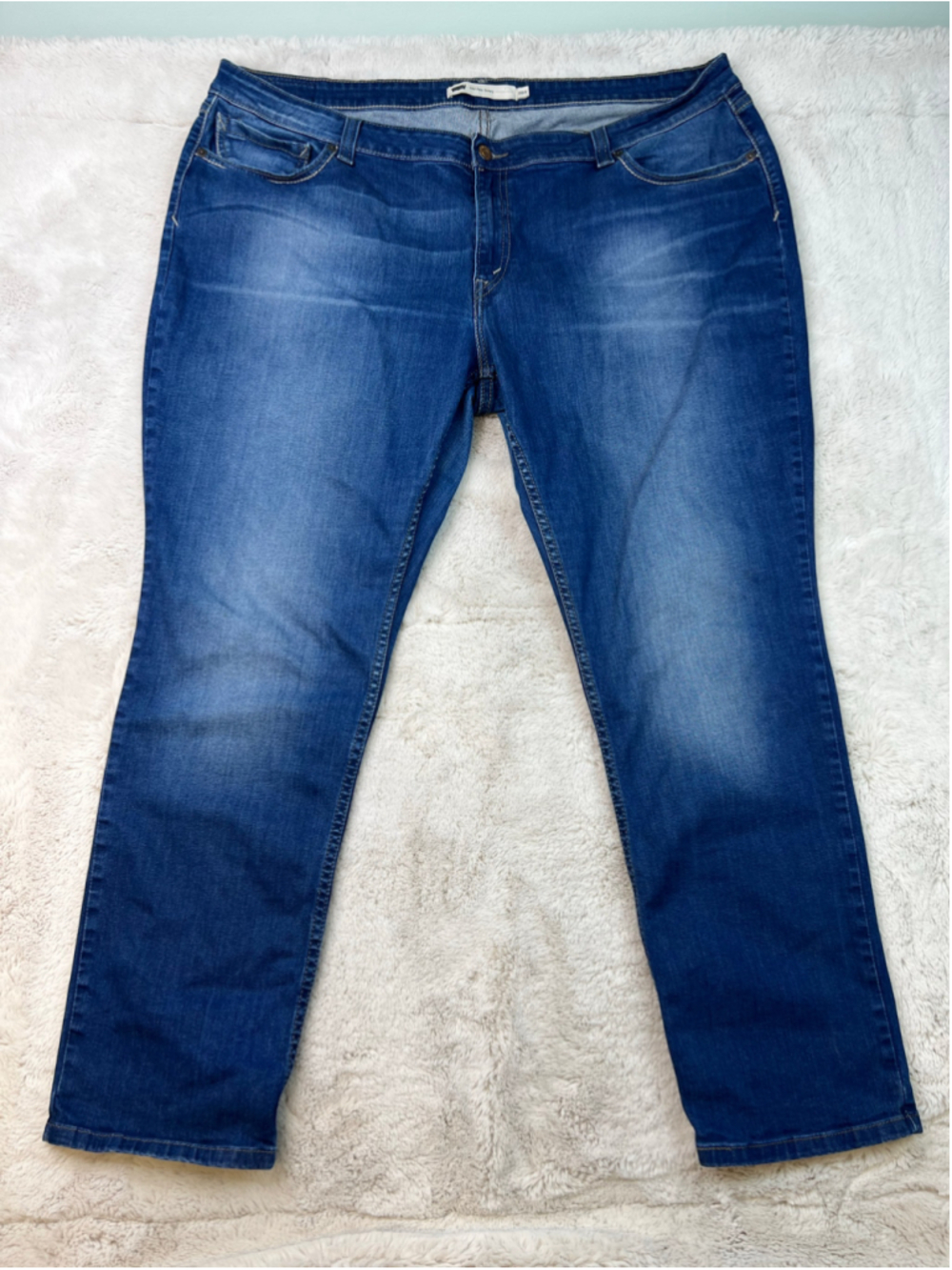 Levis Mid Rise Skinny Jeans Blue Plus Size 24W Stretchy Denim Shaping Flattering